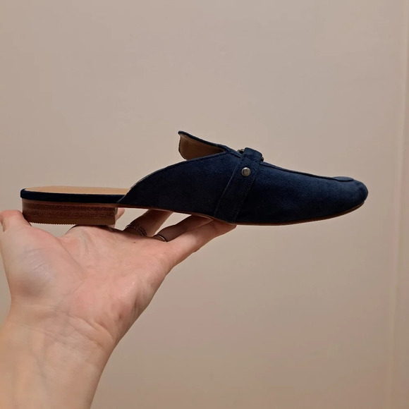 Franco Sarto Dolly Blue Suede Open Heel Slip On Mules Flats Size 7.5M - Picture 8 of 10
